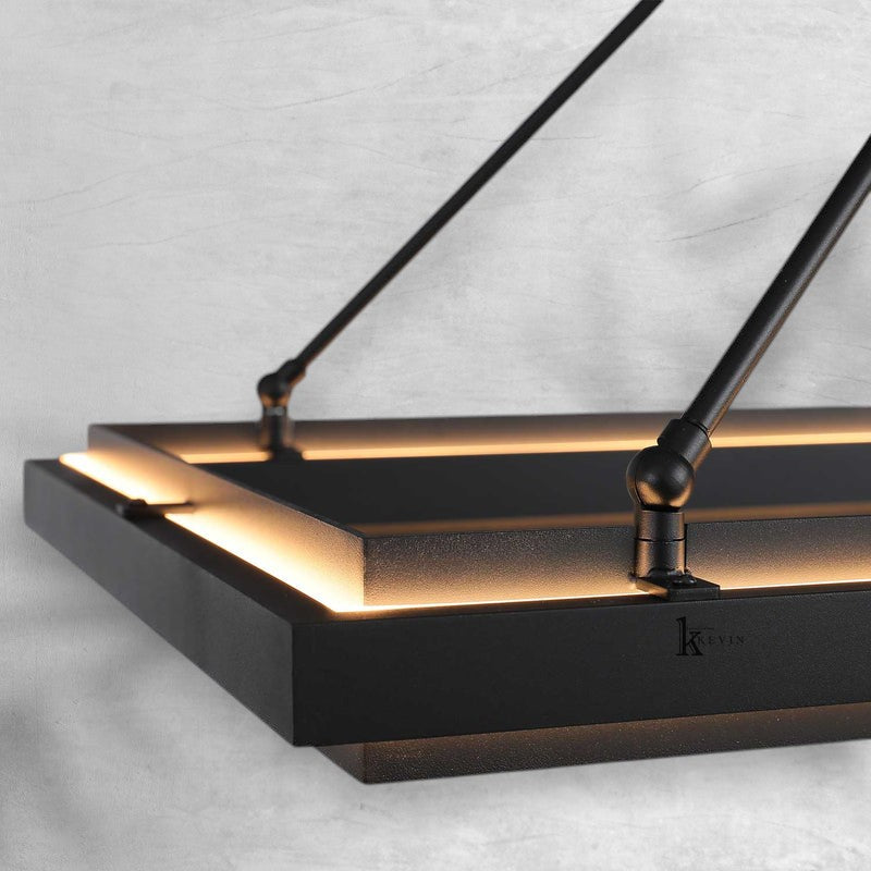 Peral Round & Retangular Black Chandelier