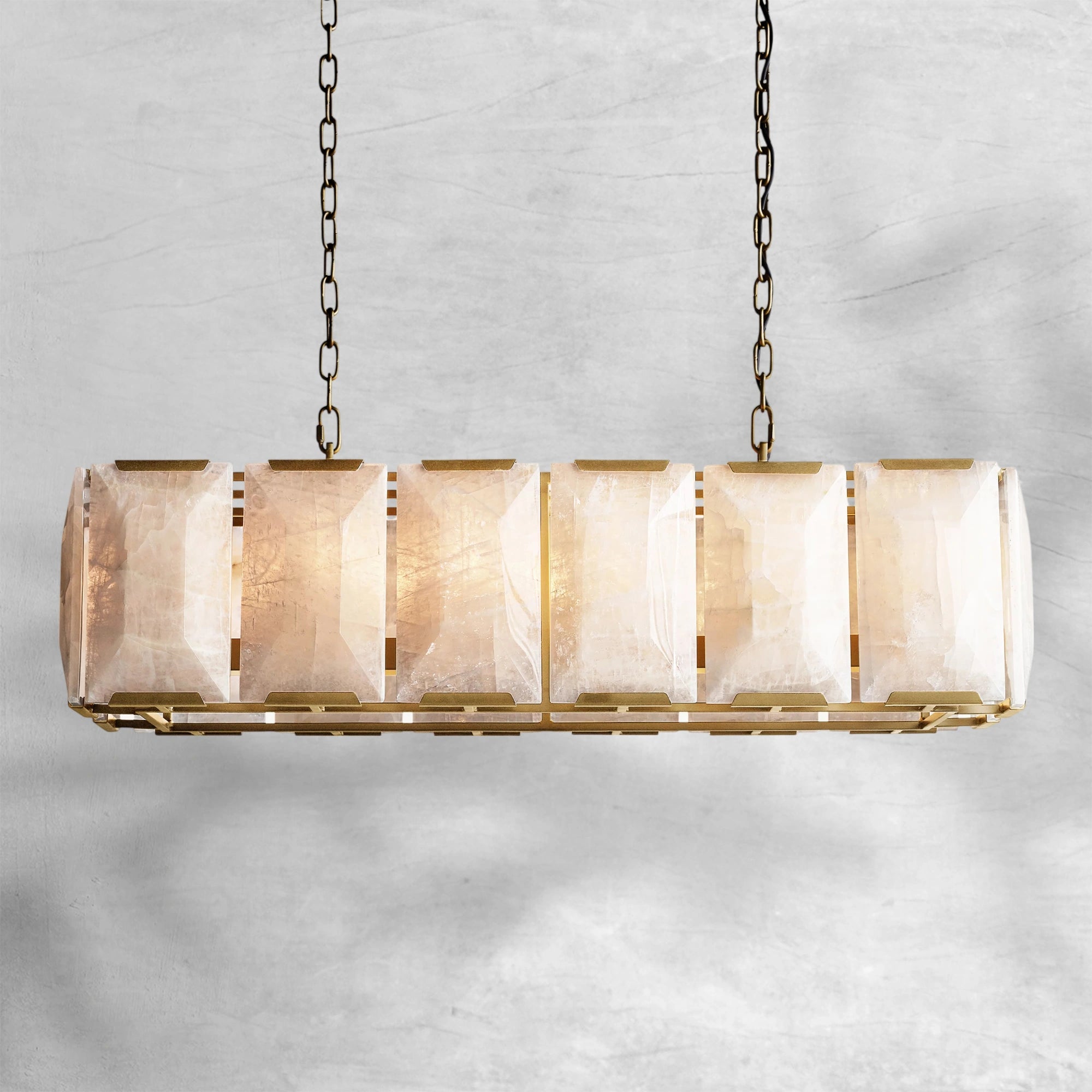 Harlew Calcite Rectangular Chandelier 42"54''62''74''