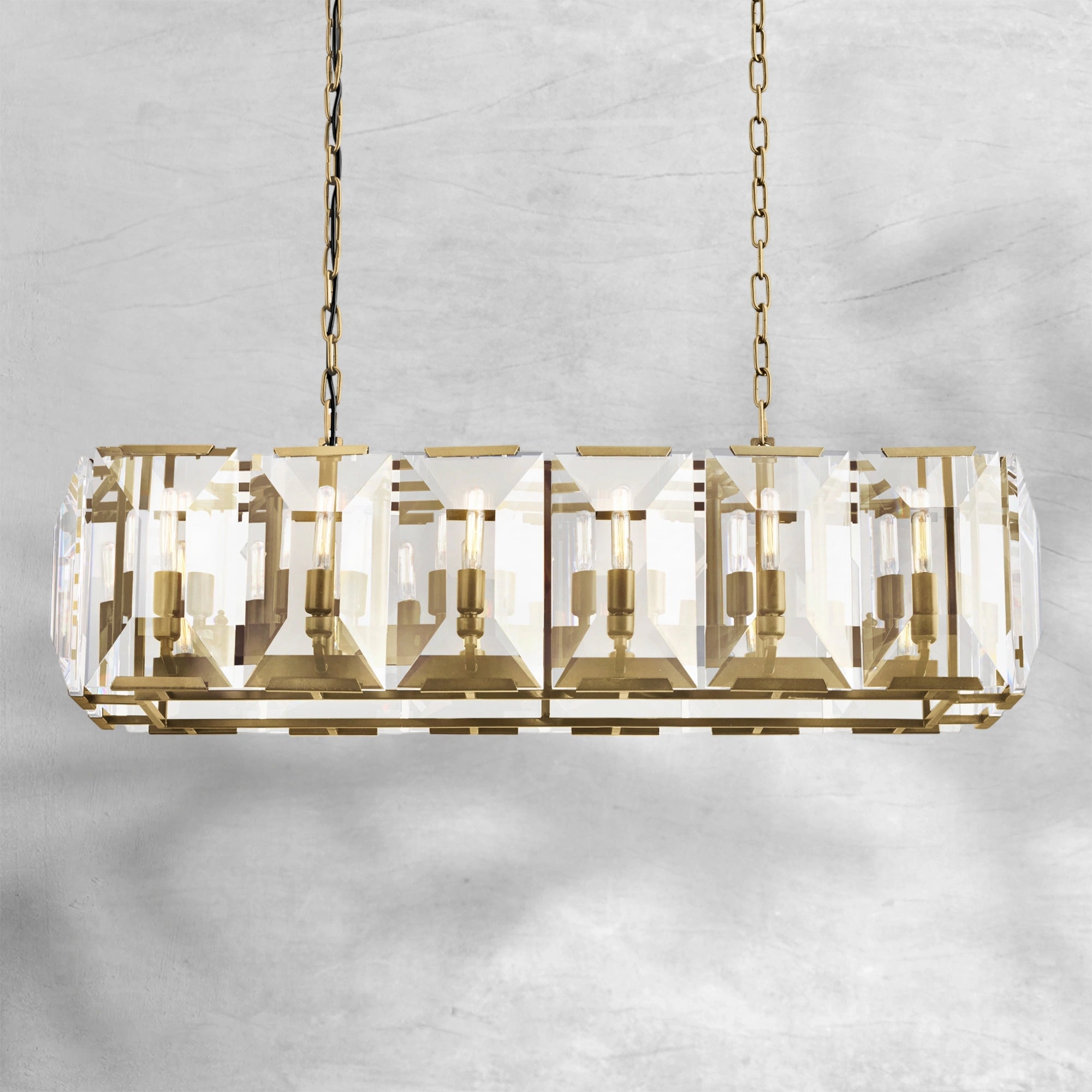 Harlew Crystal Rectangle Chandelier 42"54"62"74"