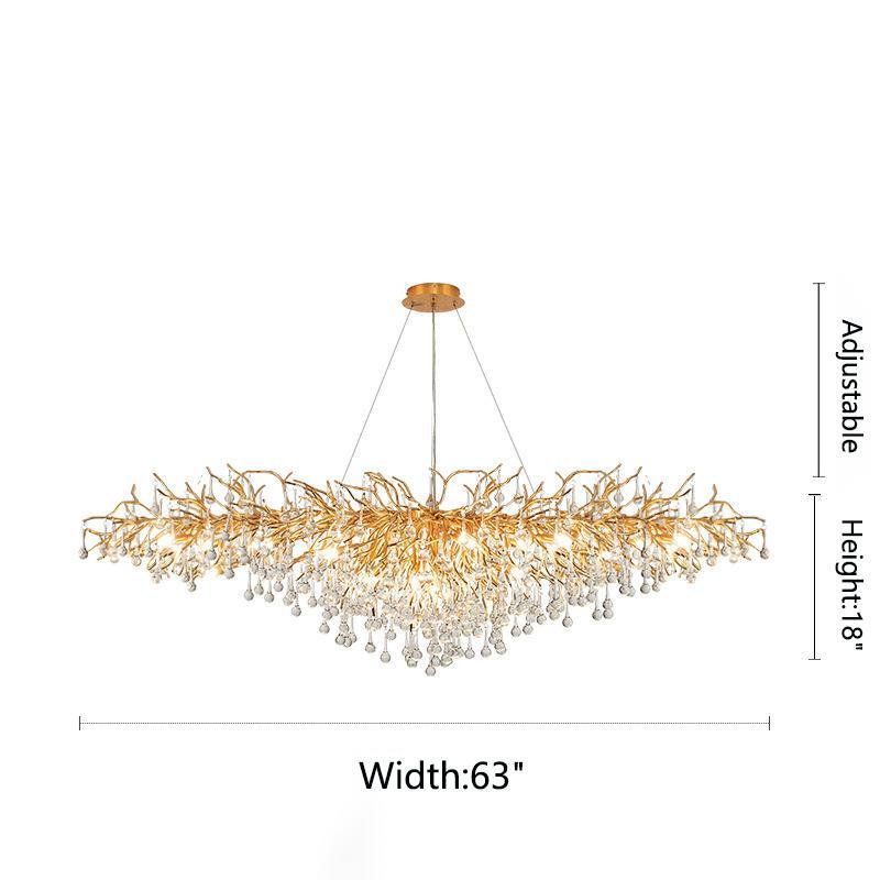 Kevin Tree Branch Kala Gold Branch Crystal Chandelier Chandeliers Kevinstudiolives W 160 cm x H 65 cm