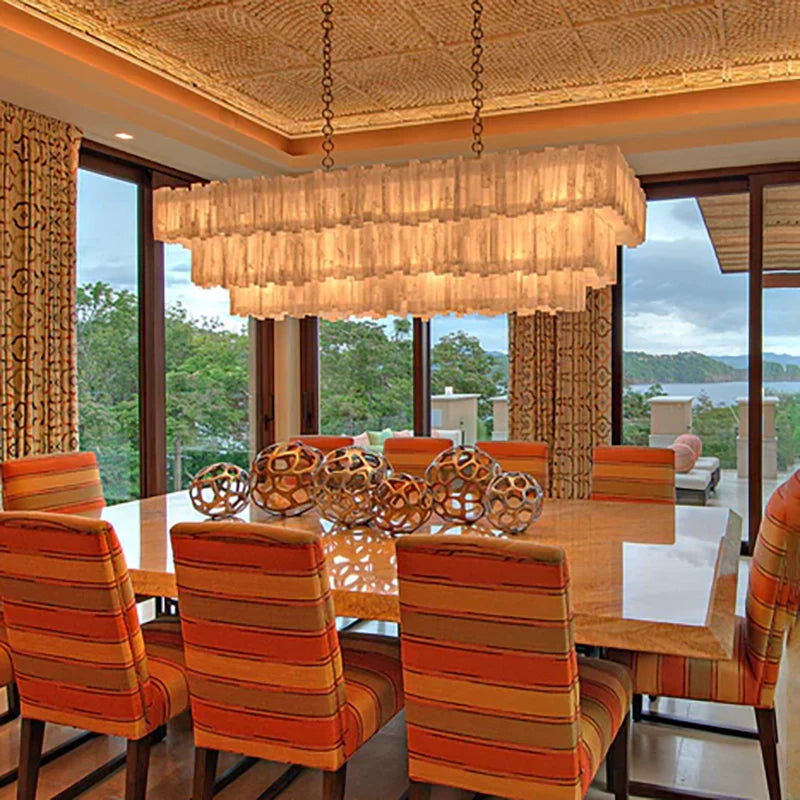 Selonite Rectangular Multi-Tier Chandelier
