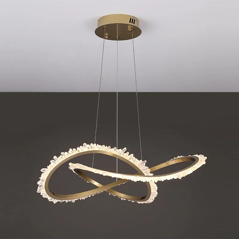 Tryggr Modern Rock Crystal Ring Chandelier For Living Room Chandelier Kevin Studio Inc D 31.5'' Sliver