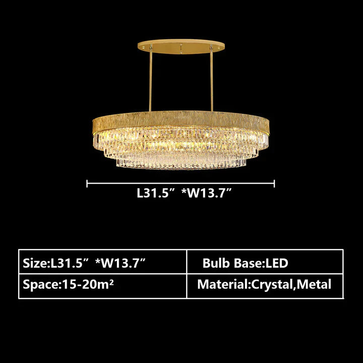 New Modern Gold Round/Oval Light Luxury Ceiling Crystal Chandelier Set for Living Room/Dining Room Chandeliers Kevinstudiolives