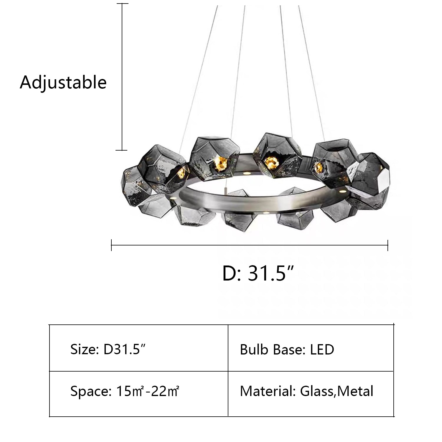Nordic Minimalist Glass Circle Art Chandelier for Living/Dining Room/Bedroom Chandeliers Kevinstudiolives