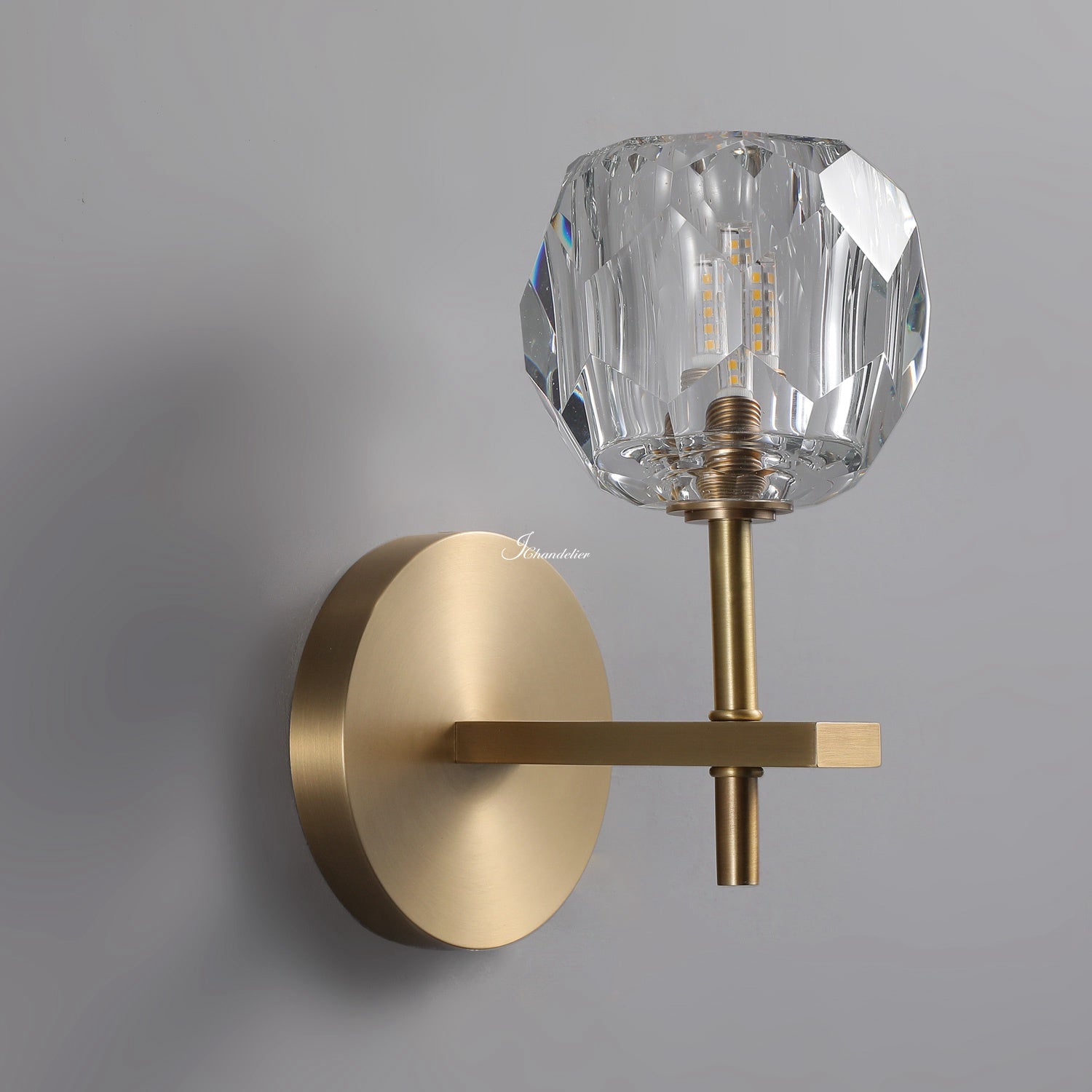 Bille De Crystal Glass Short Wall Sconce