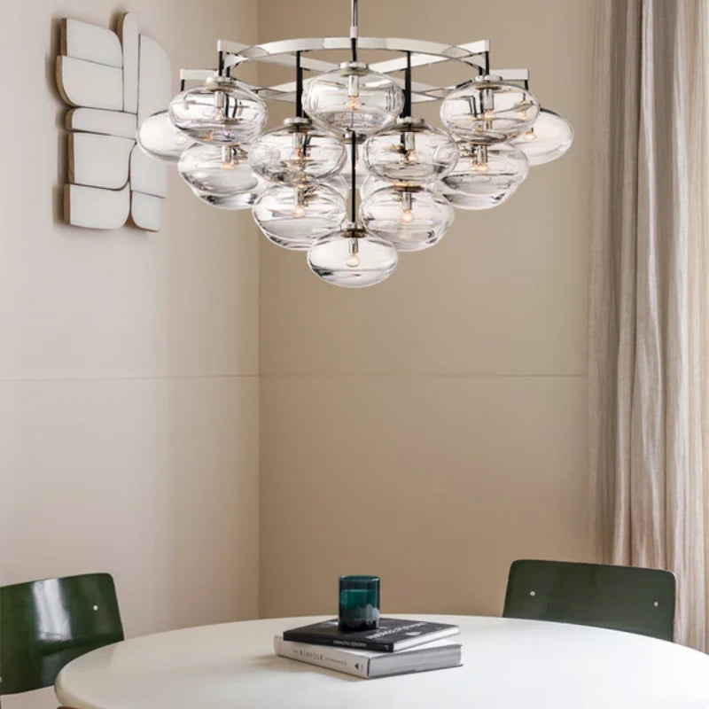 Cabrlet Clear Glass Round Chandelier 48"