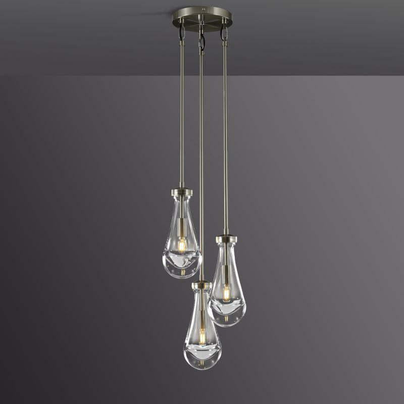 Raindrop 3-Light Rod Round Chandelier