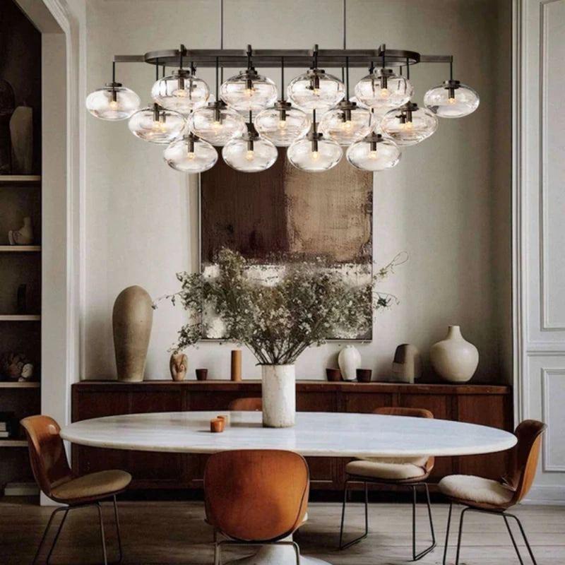 Cabrlet Clear Glass Linear Chandelier 72"