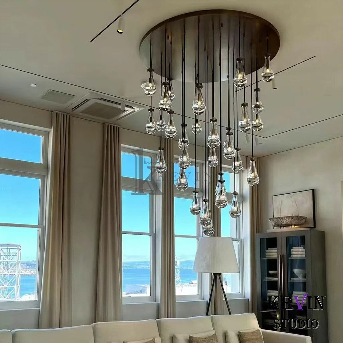 Camelia Raindrop Modern Round Chandelier 18'' 36'' 47'' 60" chandelier Kevin Studio Inc