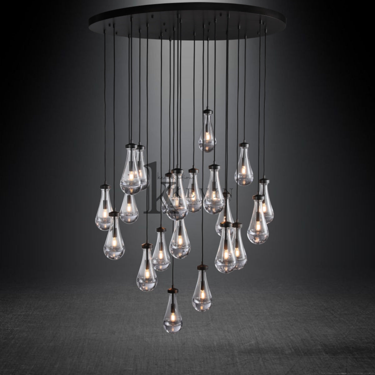 Raindrop Round Chandelier 18" 36" 47" 60"