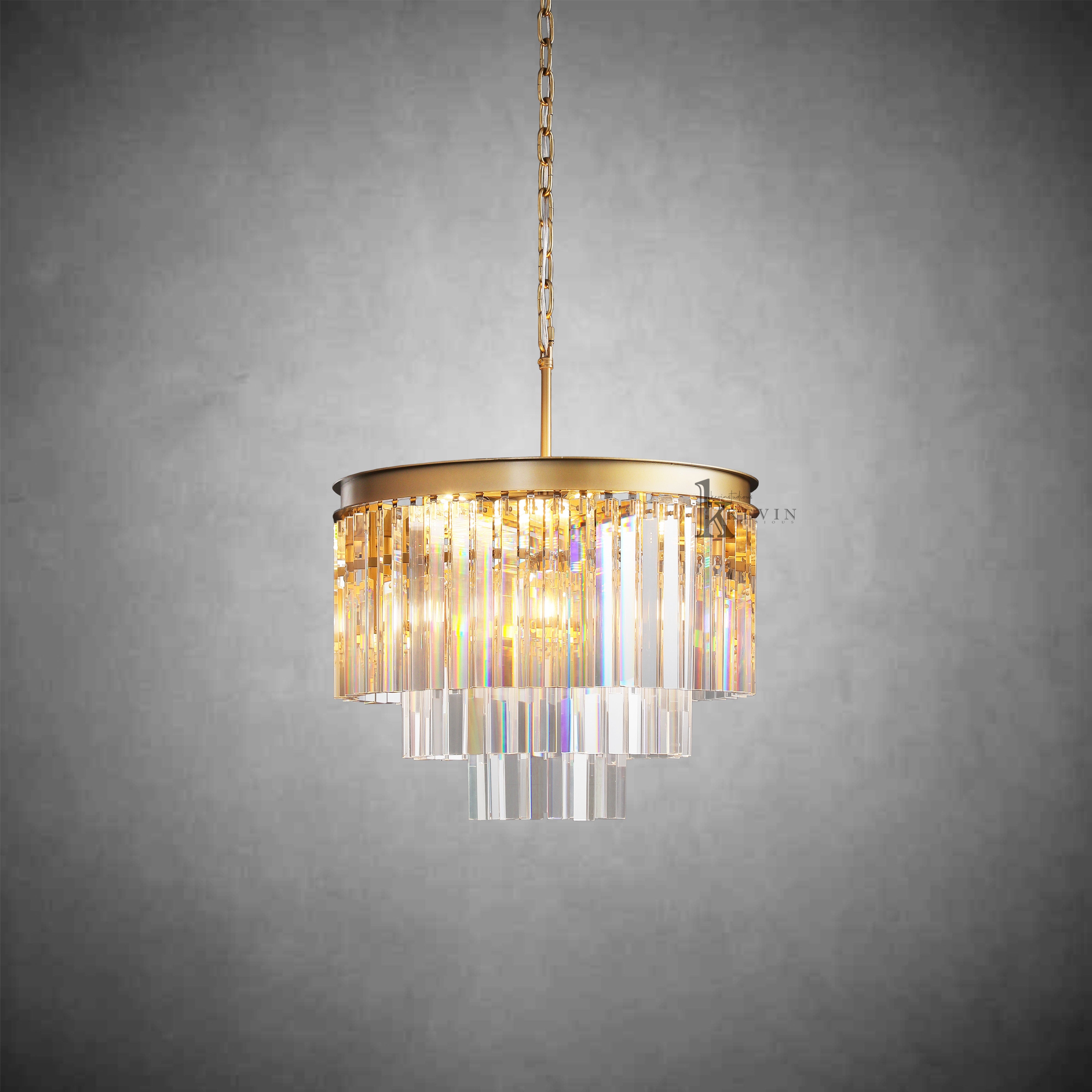 Zestra 3-Layer Crystal Round Chandelier