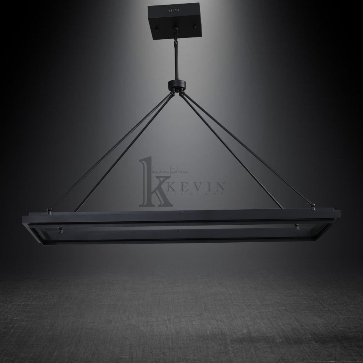Peral Round & Retangular Black Chandelier