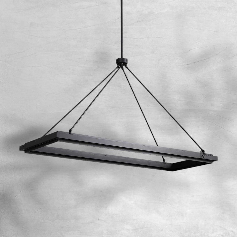 Peral Round & Retangular Black Chandelier