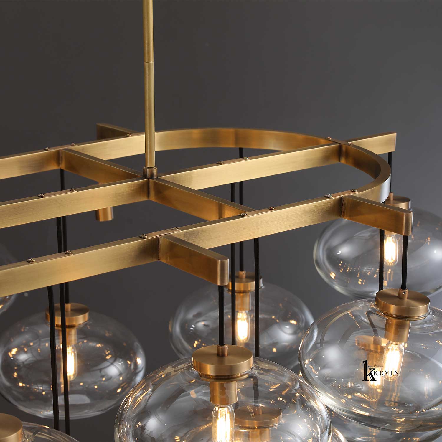Cabrlet Clear Glass Linear Chandelier 72"