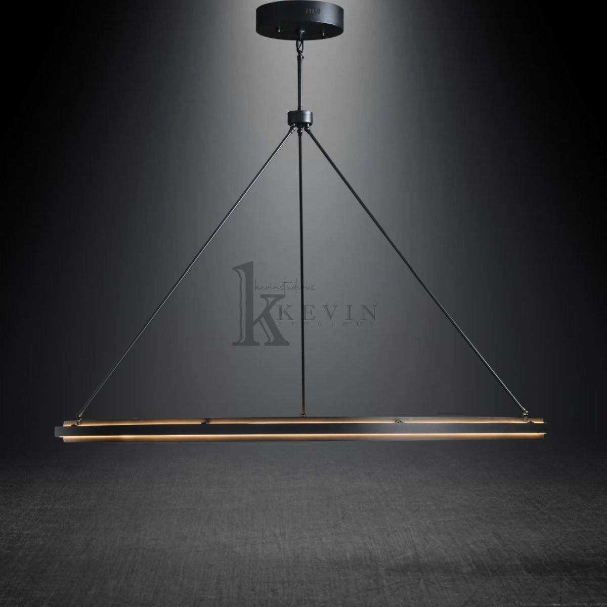 Peral Round & Retangular Black Chandelier