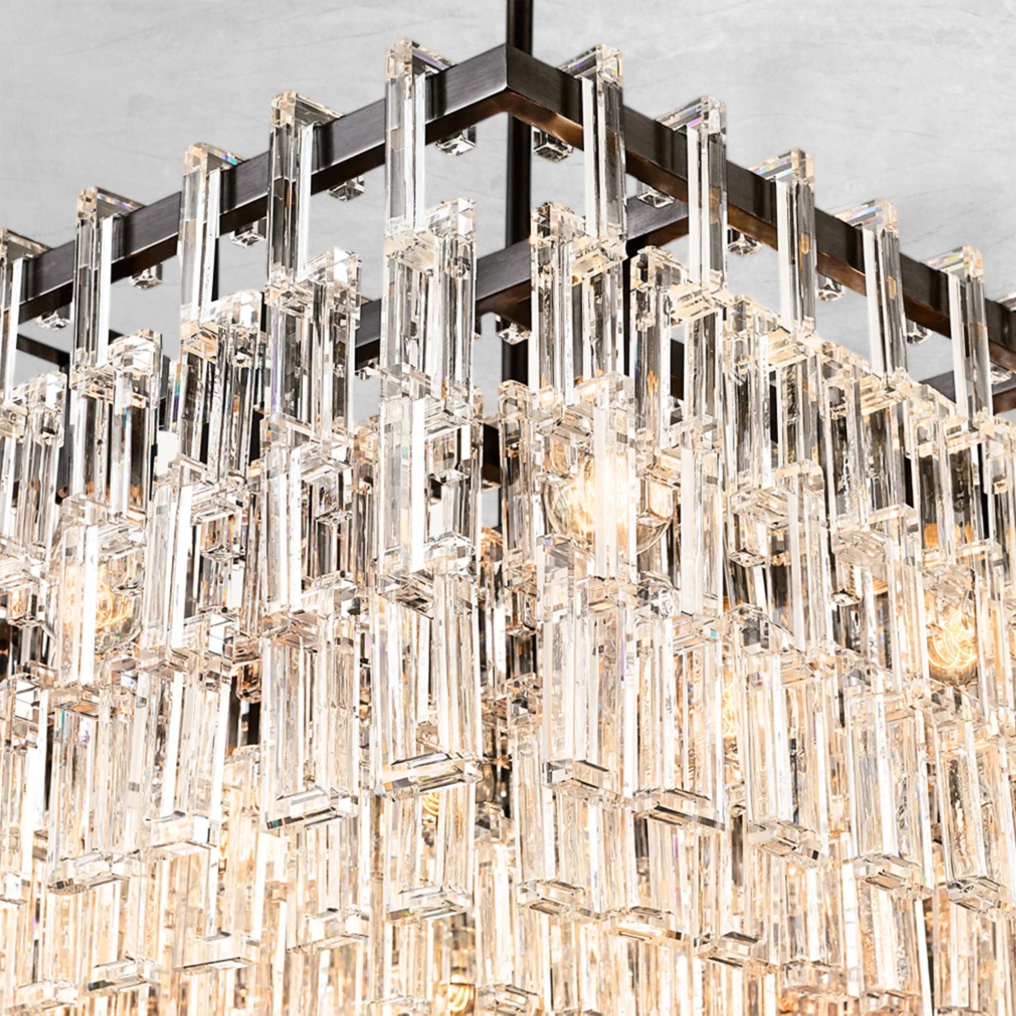 Marigan Crystal Rectangle Chandelier 60" Over Dining Table