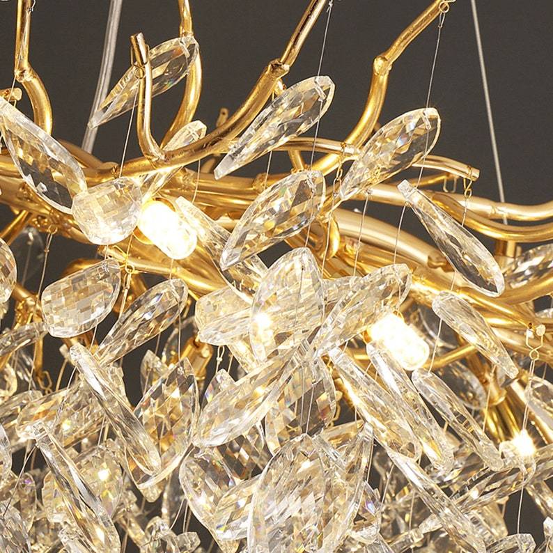 Kevin Tree Branch Chandelier Crystals on Dining Room Table Chandeliers Kevinstudiolives