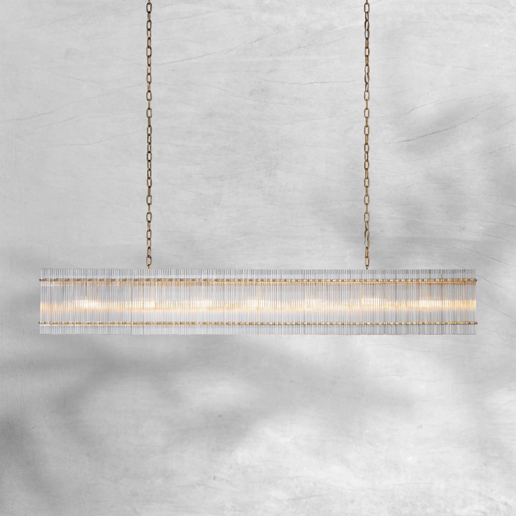 Sun Marcus Glass Rectangle Chandelier 54", 72"