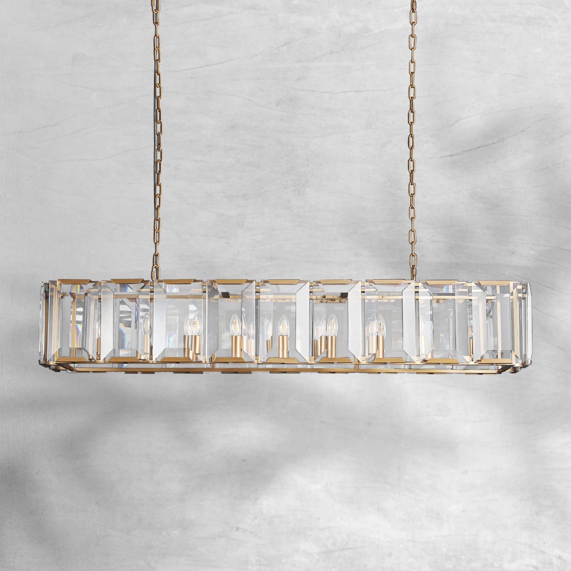 Harlew Crystal Rectangle Chandelier 42"54"62"74"