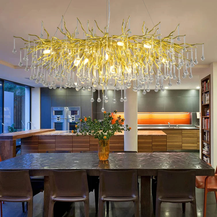 Stunning Tree Branch Crystal Chandelier With Clear Teardrop-shaped Glass Living/Dining Room Ceiling Lamp/Light Chandeliers Kevinstudiolives