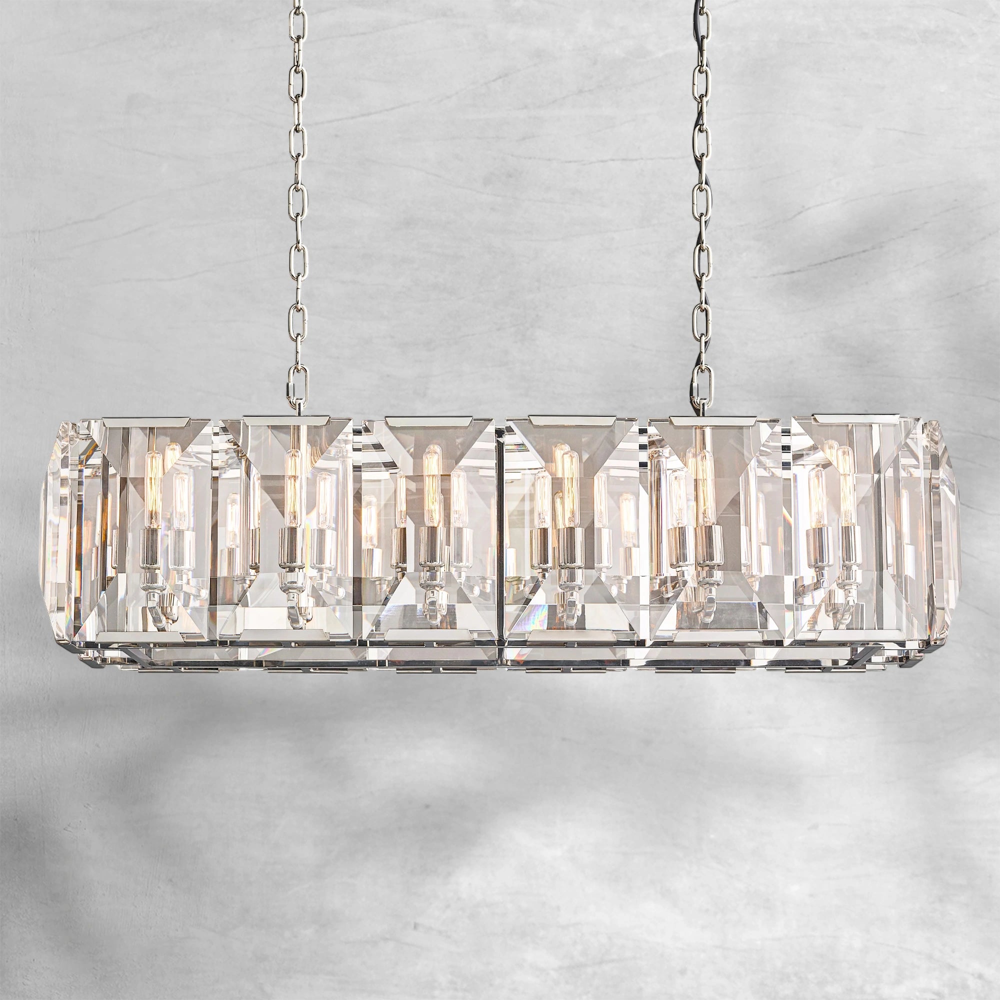 Harlew Crystal Rectangle Chandelier 42"54"62"74"