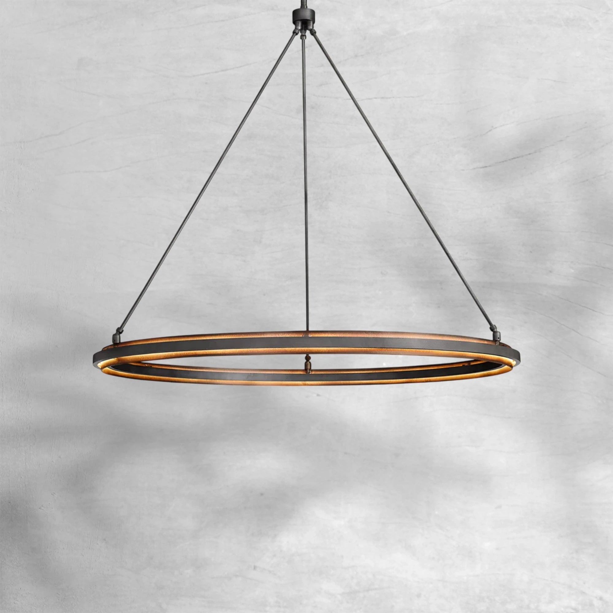 Peral Round & Retangular Black Chandelier