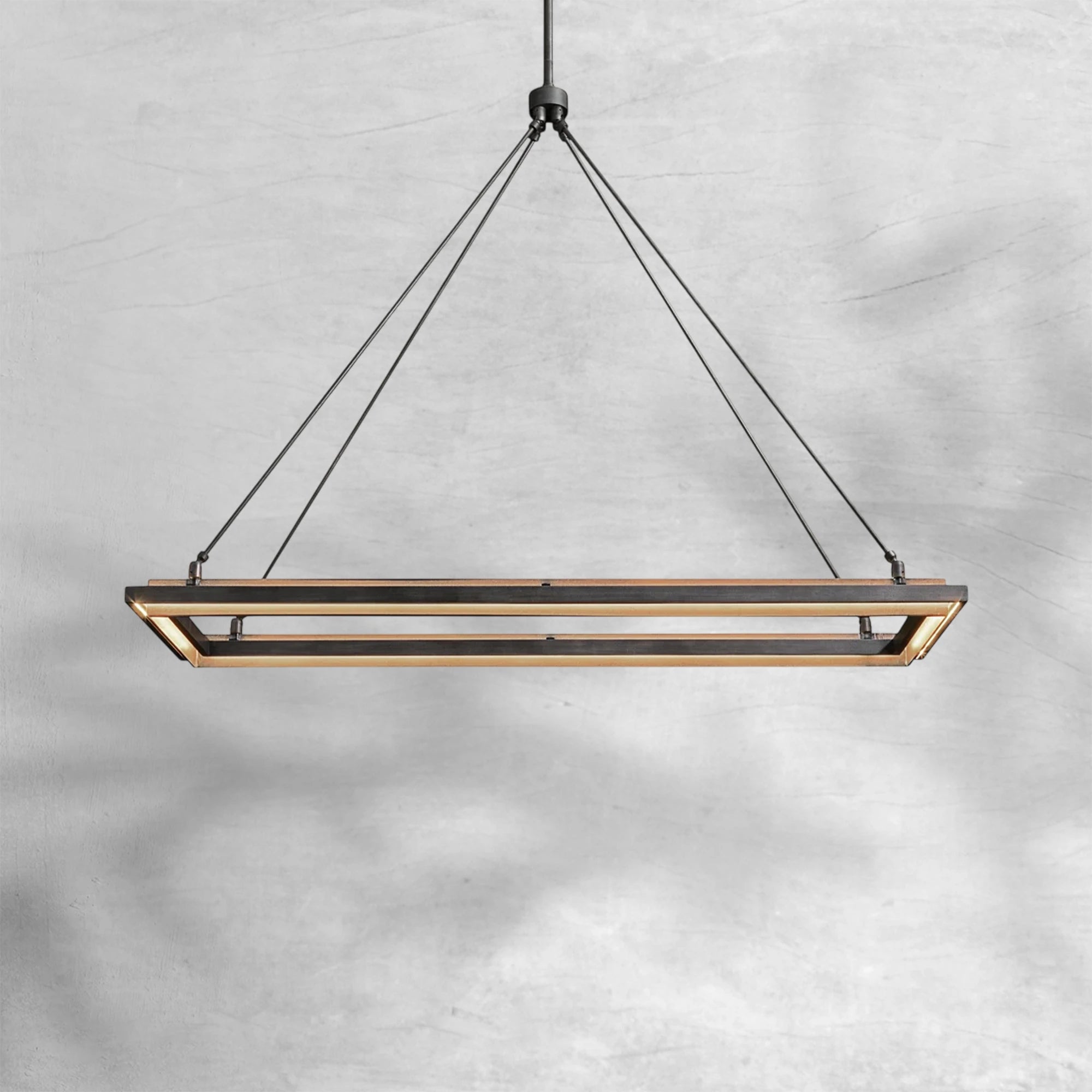Peral Round & Retangular Black Chandelier