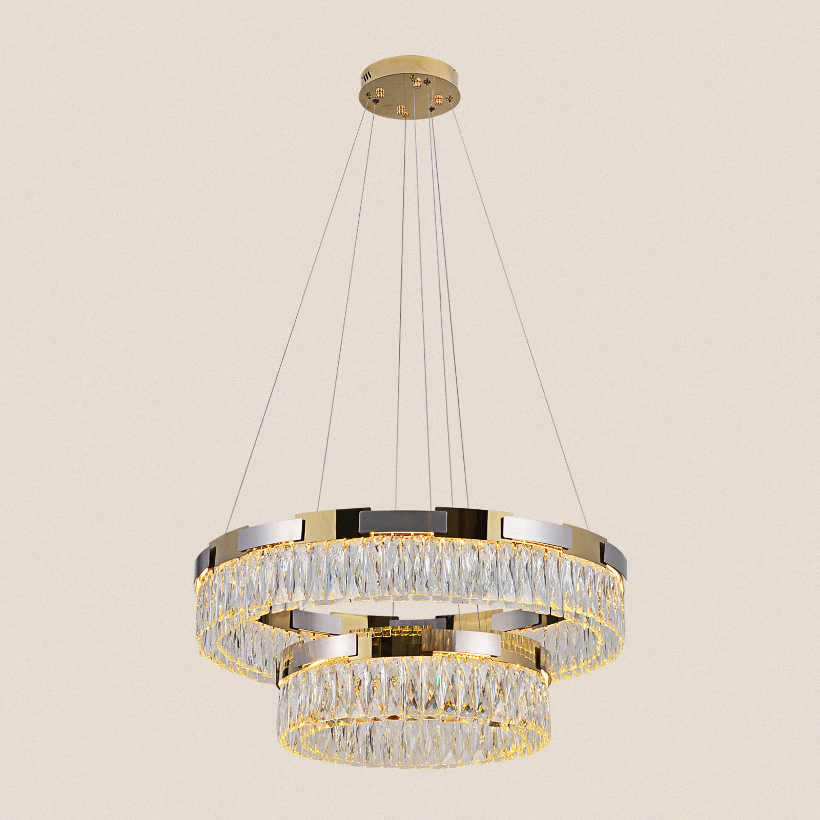 Luxury Double Ring Crystal Chandelier