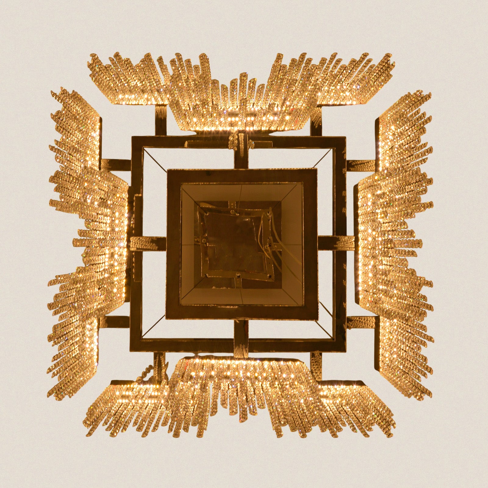 Modern Rectangular Crystal Chandelier