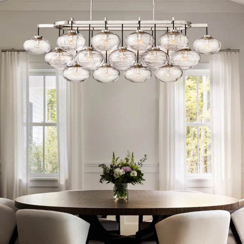 Cabrlet Clear Glass Linear Chandelier 72"