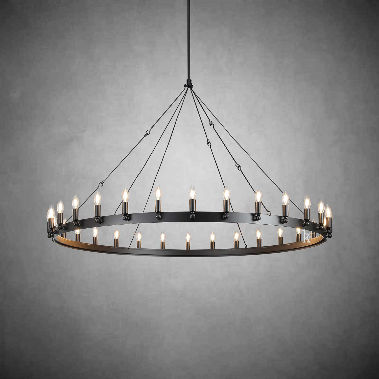Camina Vintage Filament Round Chandelier 26"/38"/50"/73"