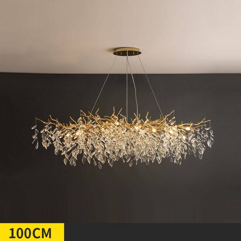 Kevin Tree Branch Chandelier Crystals on Dining Room Table Chandeliers Kevinstudiolives 100Cm/39Inch