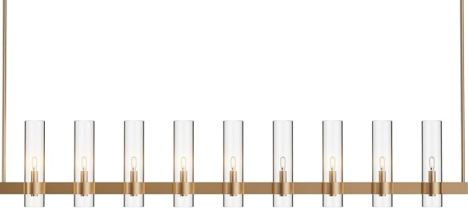 Brass Kitchen Island Lighting Linear Chandelier Rectangle Pendant Light