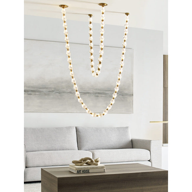 Luxury Crystal Beaded Long Chandelier for High Ceiling 12ft/10ft(customize) Pendant Light Kevin Studio