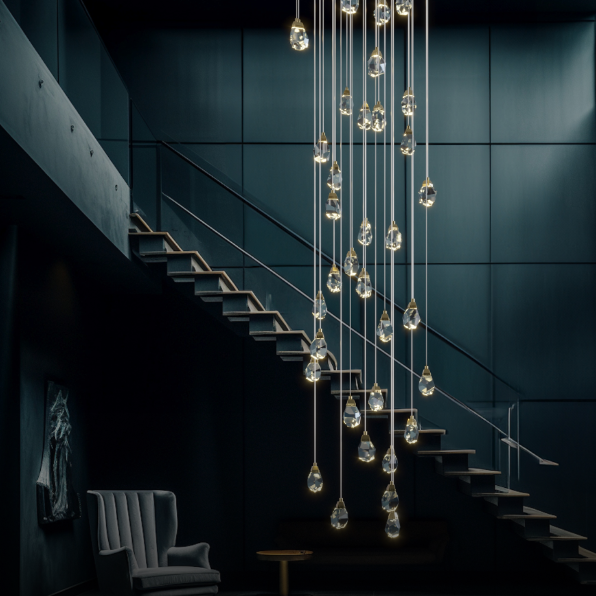 Masonry Faceted Crystal Prisms Chandelier Chandelier Kevin Studio
