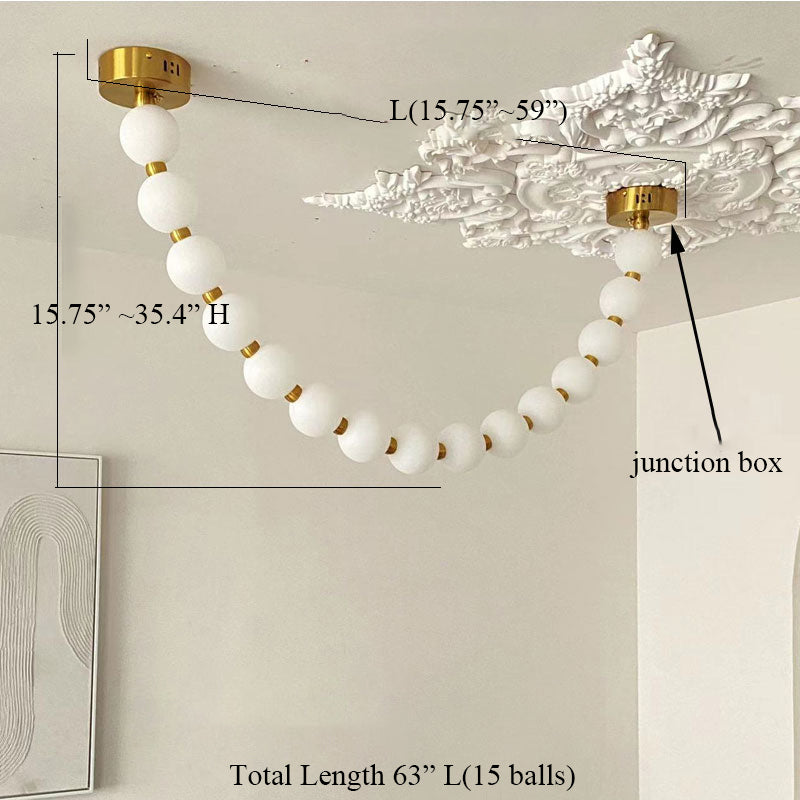 Pearl Necklance Chain Grand Duplex Staircase Chandelier Chandeliers Kevinstudiolives