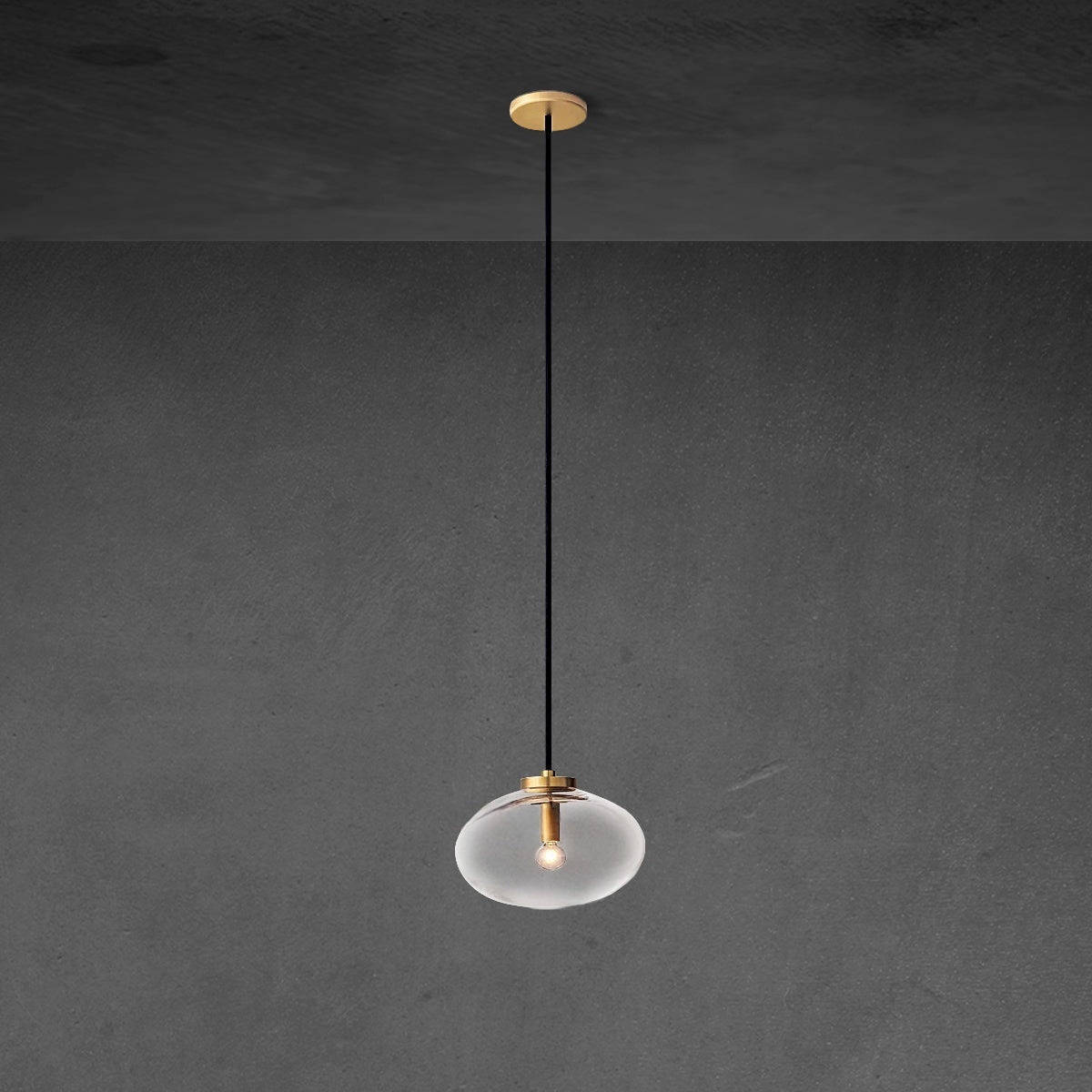 Cabrlet Clear Glass Pendant 10"