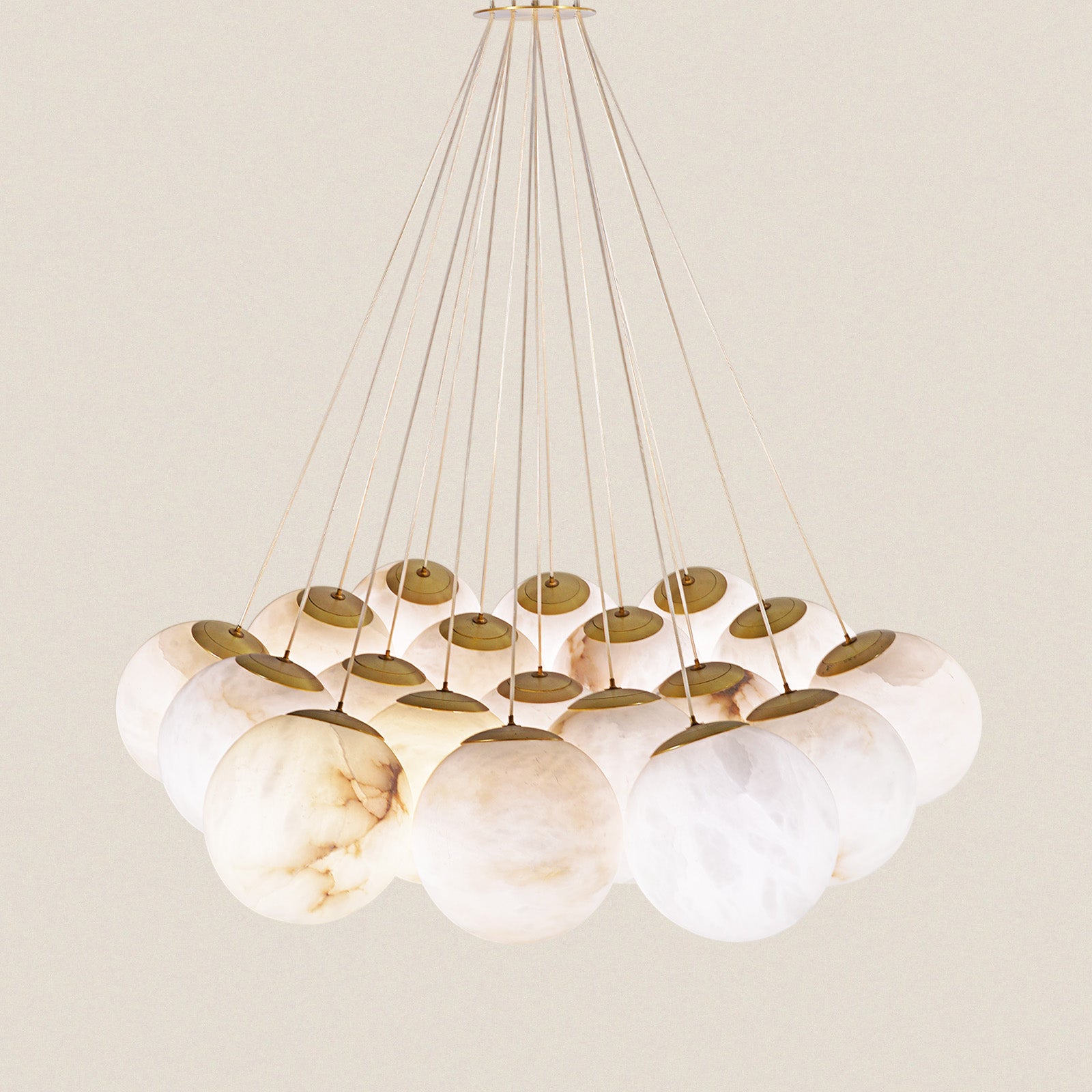 Modern Alabaster Globe Chandelier