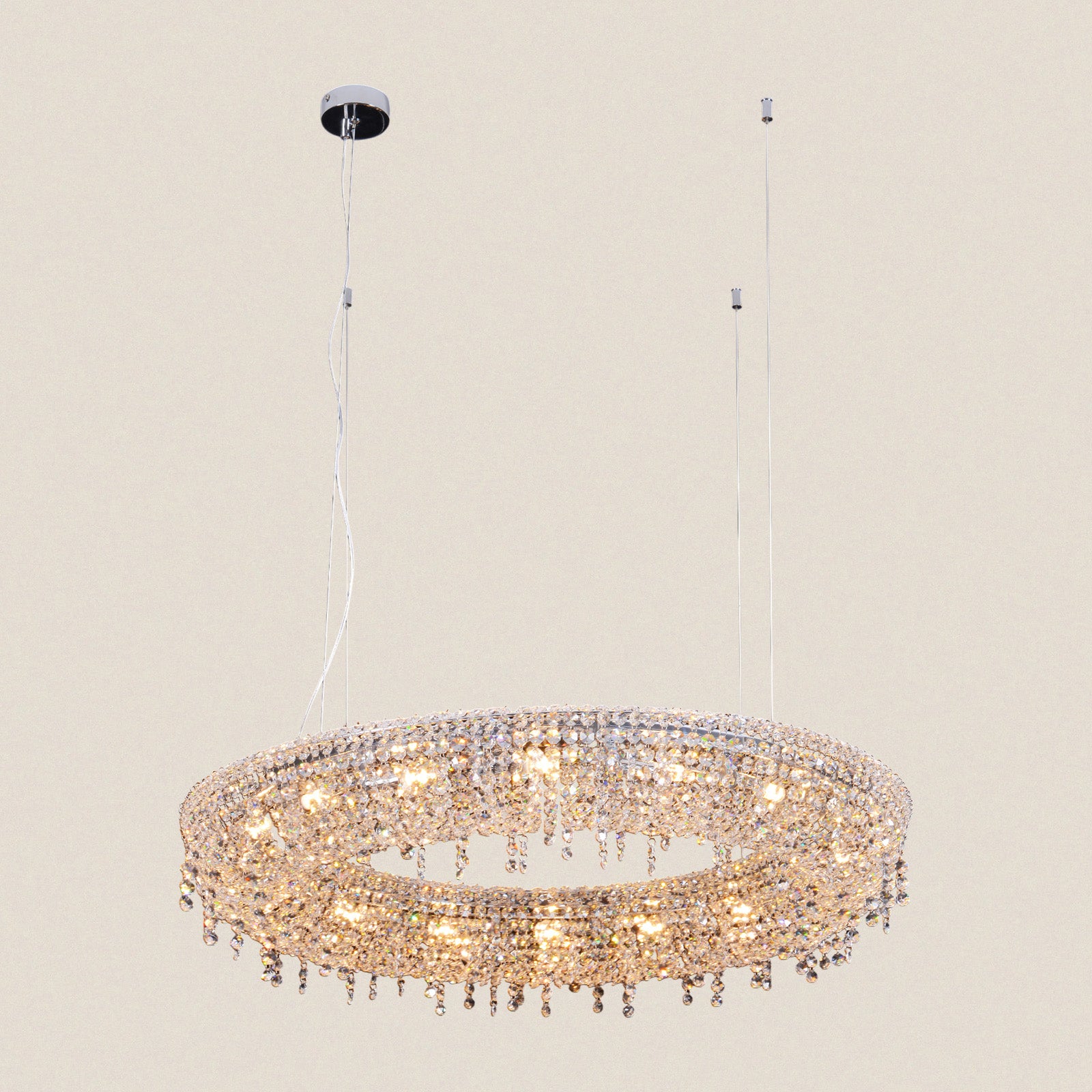 Modern Oval Crystal Chandelier