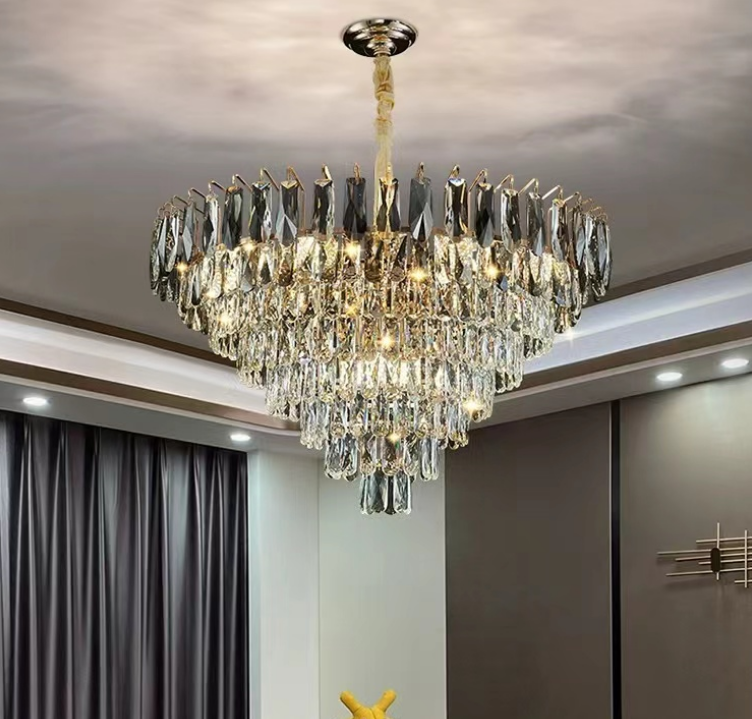 Evange Luxury Modern Crystal Tiered Chandelier chandeliers for dining room,chandeliers for stairways,chandeliers for foyer,chandeliers for bedrooms,chandeliers for kitchen,chandeliers for living room Kevin Studio Inc