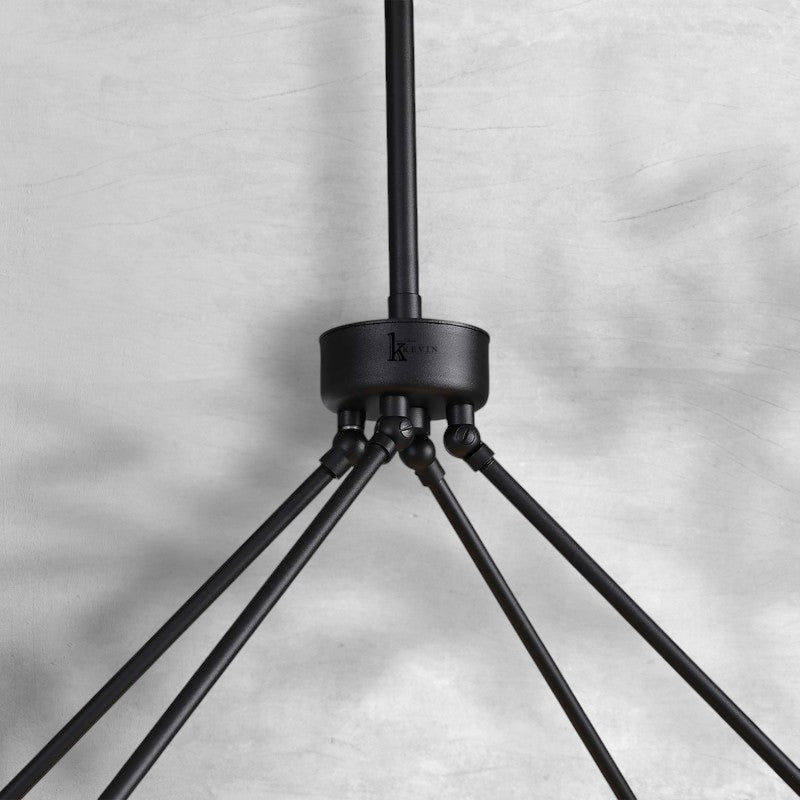 Peral Round & Retangular Black Chandelier