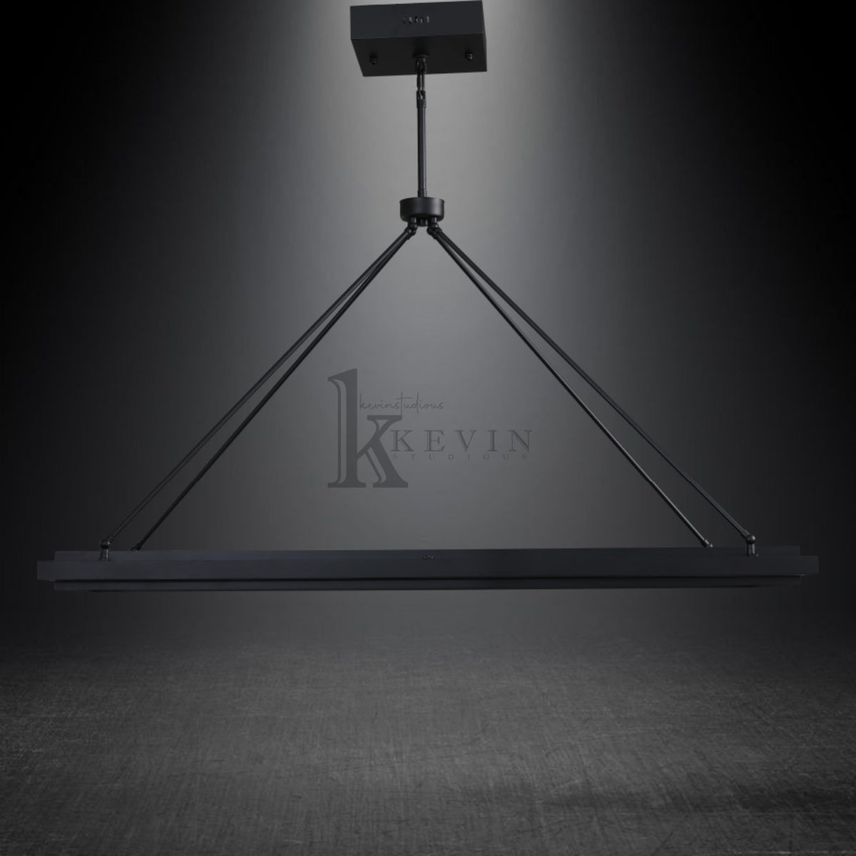 Peral Round & Retangular Black Chandelier