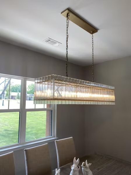 Soria Modern Glass Rectangle Chandelier 54", 72" chandelier Kevin Studio Inc