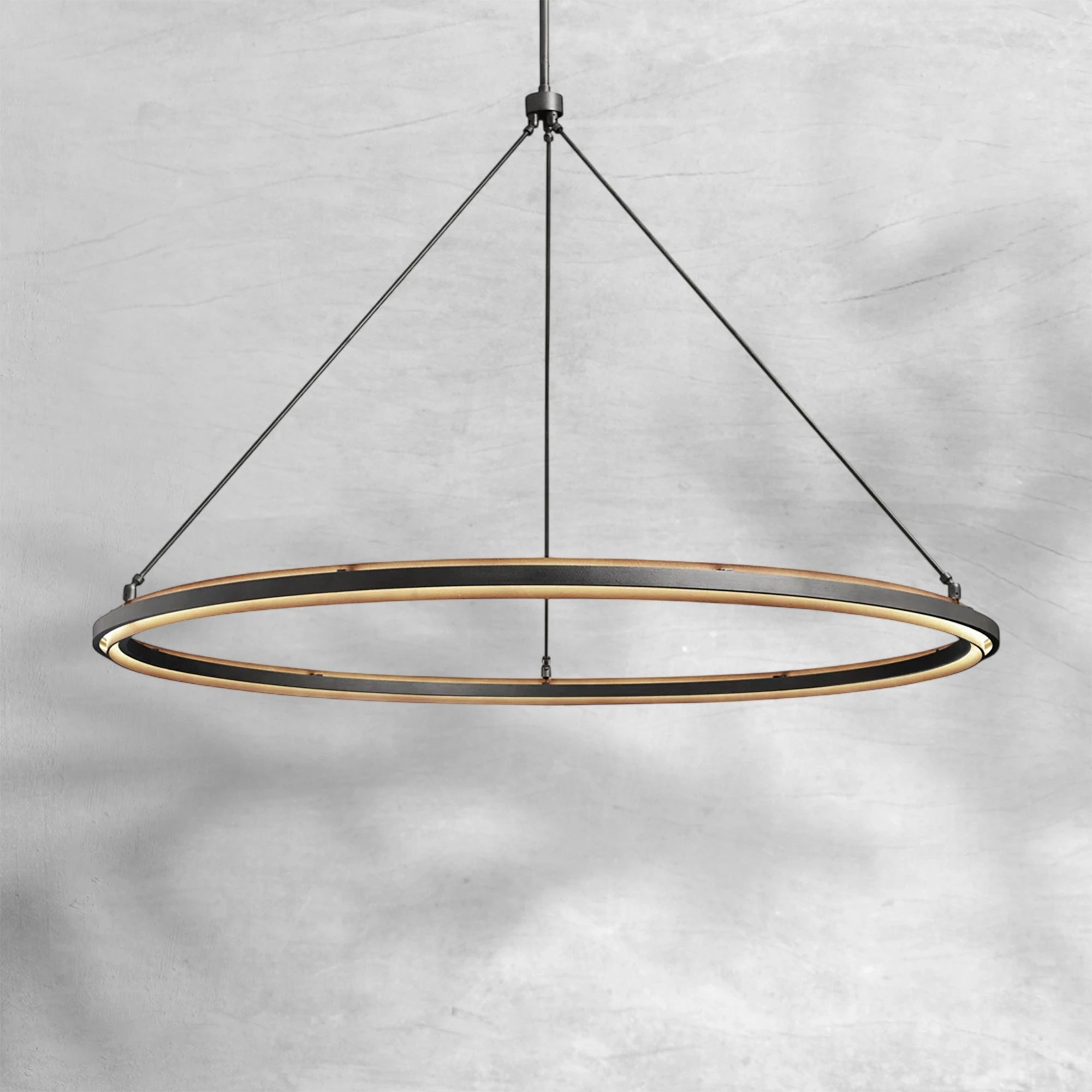 Peral Round & Retangular Black Chandelier