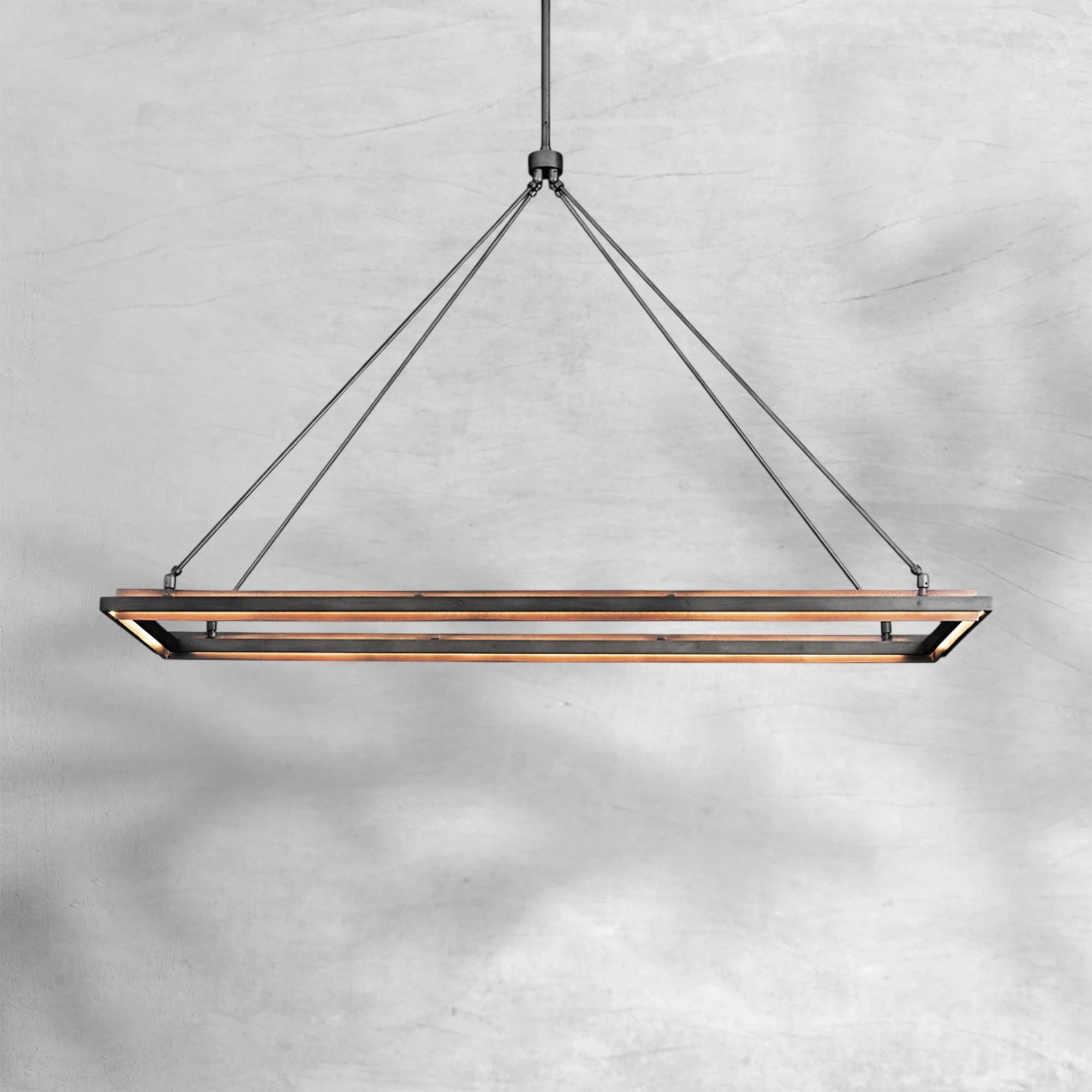 Peral Round & Retangular Black Chandelier