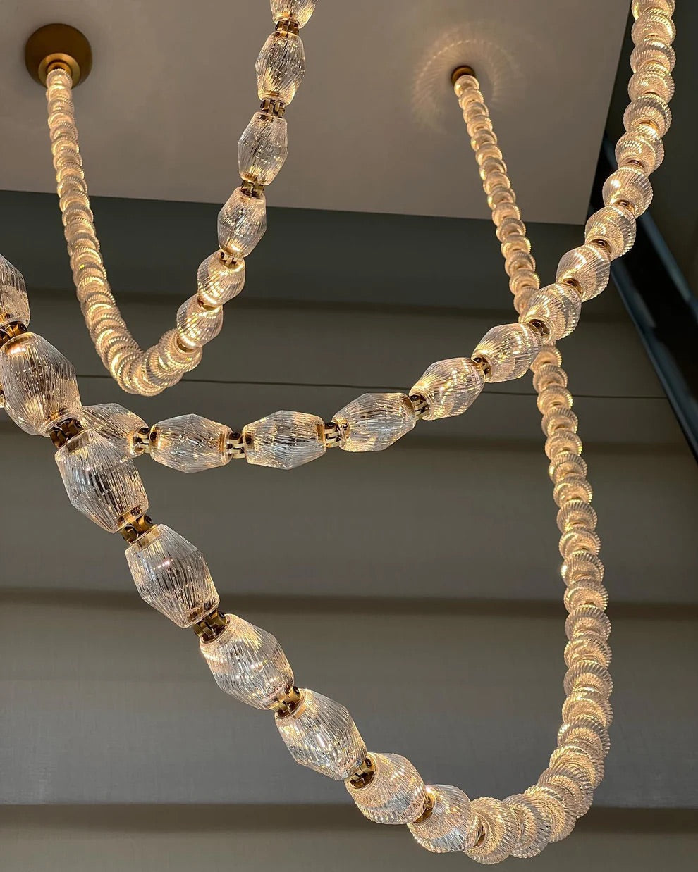 Luxury Crystal Beaded Long Chandelier for High Ceiling 12ft/10ft(customize) Pendant Light Kevin Studio