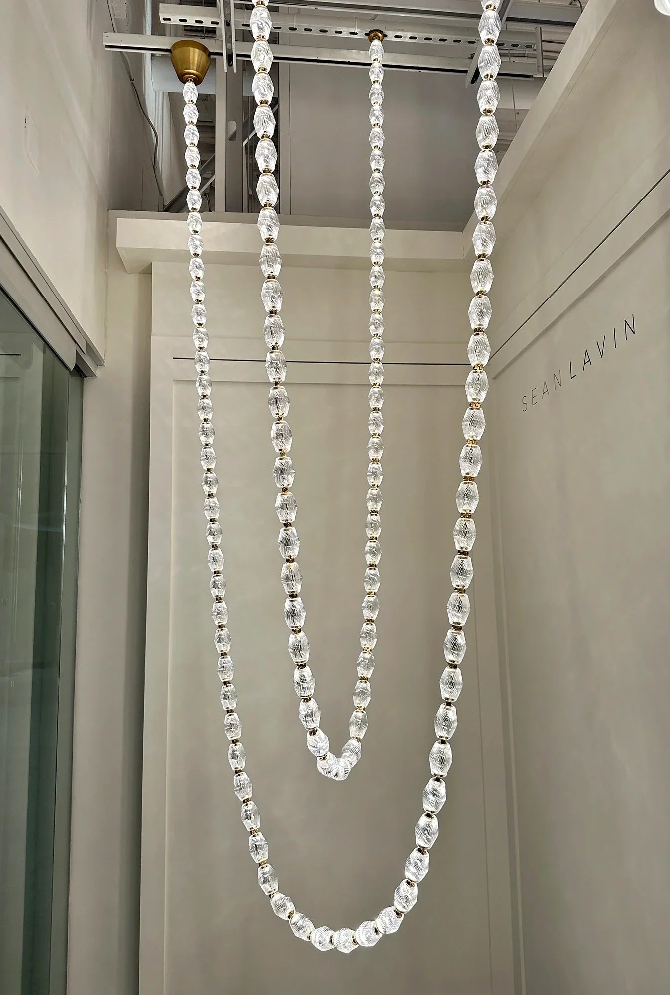 Luxury Crystal Beaded Long Chandelier for High Ceiling Chandeliers Kevinstudiolives