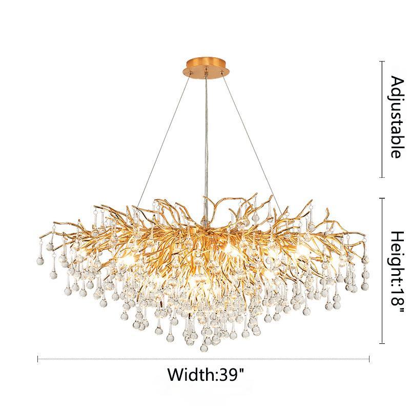 Kevin Tree Branch Kala Gold Branch Crystal Chandelier Chandeliers Kevinstudiolives W 100 cm x H 65 cm