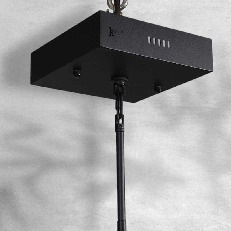 Peral Round & Retangular Black Chandelier