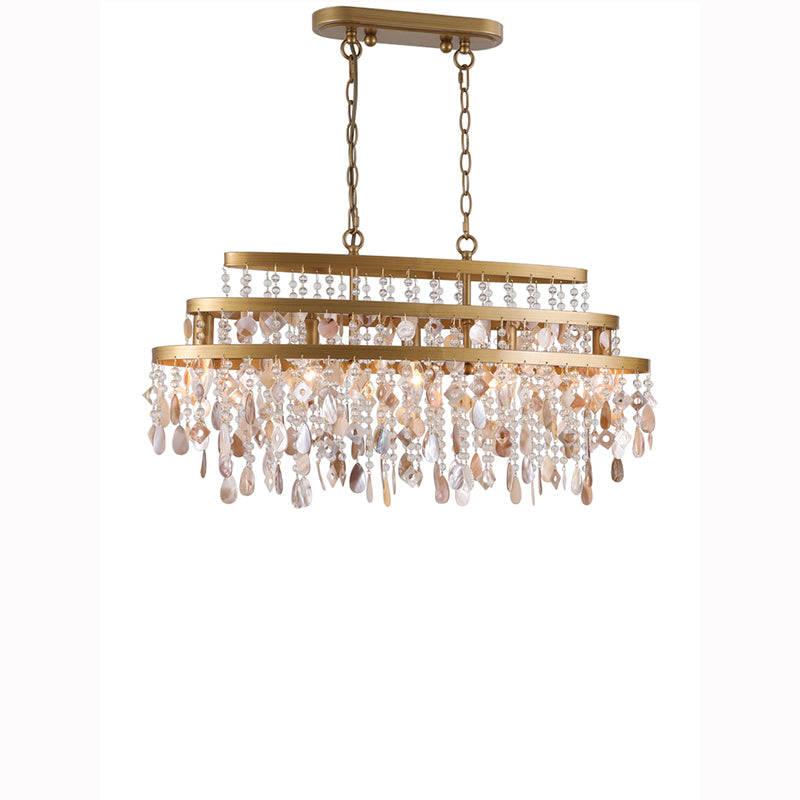 Seraphina Vintage French Crystal Shell Chandelier Kevin Studio 36.23" L x 11.81" W x 19.69" H/7 Lights